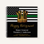 Carnet Militaire Mince Ligne verte Boots Retraite Invité (Devant)