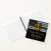 Carnet Military Retirement Thin Green Line Flag Guest (Intérieur)