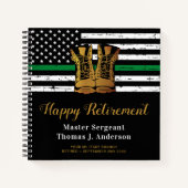 Carnet Military Retirement Thin Green Line Flag Guest (Devant)
