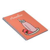 Carnet Milkshake fraise rétro rose (Côté Droit)