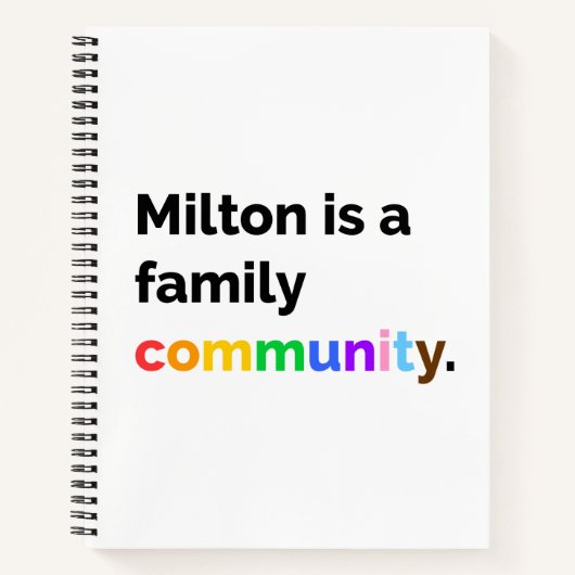 Carnet Milton est une communauté familiale PRIDE LGBTQ+ C (Devant)