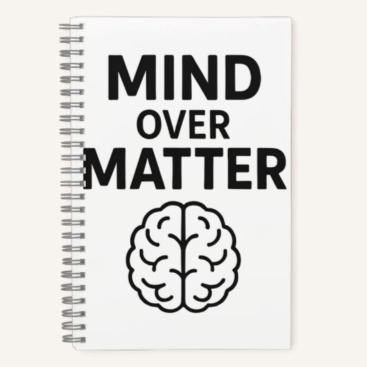 Carnet Mind Over Matter - T-shirt à Texte Noir et Design (Recto)