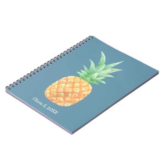Carnet Mini ananas doré personnalisé (Côté gauche)