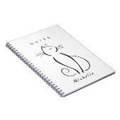 Carnet Mini chat noir sur blanc nom d'ajout (Côté Droit)