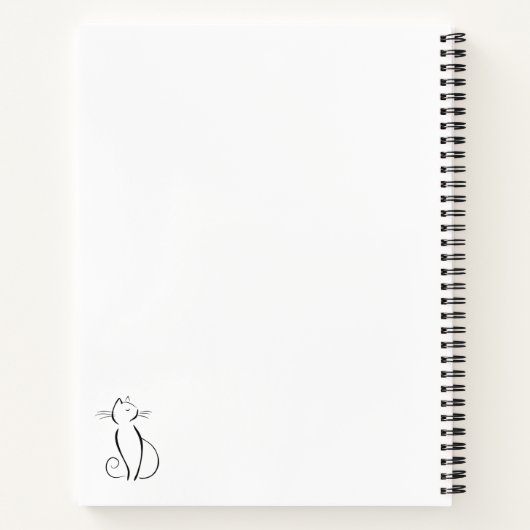 Carnet Mini chat noir sur blanc nom d'ajout (Dos)