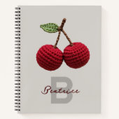 Carnet Mini-Crochet rouge cerise Nom du monogramme (Devant)