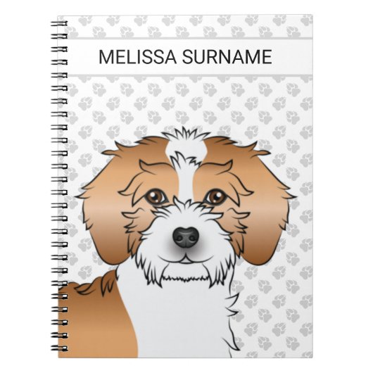Carnet Mini Goldendoodle abricot particolore Chien (Devant)