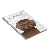 Carnet Mini Goldendoodle Brown Cartoon Chien & Texte (Côté Droit)