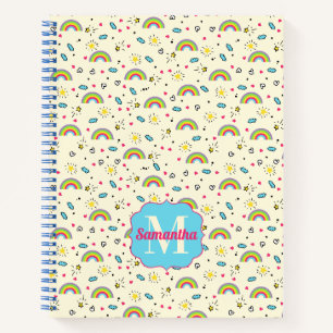 Carnet Mini Jeté de Arc-en-ciel sur Monogramme de Motif R