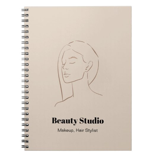 Carnet Mini-visage logo cheveux beauté maquillage neutre (Devant)