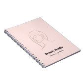 Carnet Mini-Visage Logo Coiffure Beauté Maquillage rose (Côté Droit)