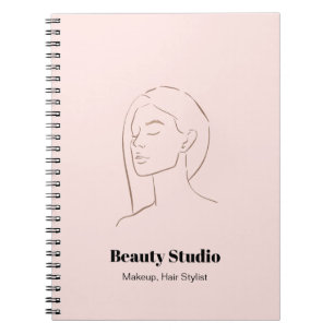 Carnet Mini-Visage Logo Coiffure Beauté Maquillage rose