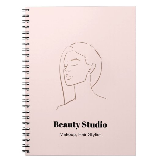 Carnet Mini-Visage Logo Coiffure Beauté Maquillage rose (Devant)