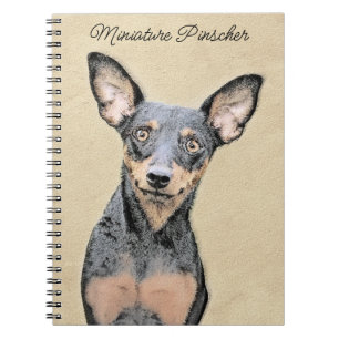 Carnet Miniature Pinscher Peinture mignonne Chien Art ori
