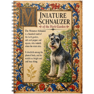 Carnet Miniature Schnauzer, Art du Bestiaire Médiéval