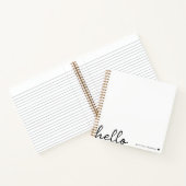 Carnet Minimal Bonjour | Cœur Moderne Propre Simple Blanc (Intérieur)