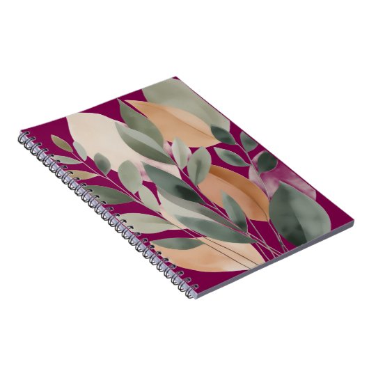 Carnet Minimal Botanical Leaf Pattern (Côté Droit)