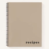 Carnet minimal de recettes beige et noir (Devant)