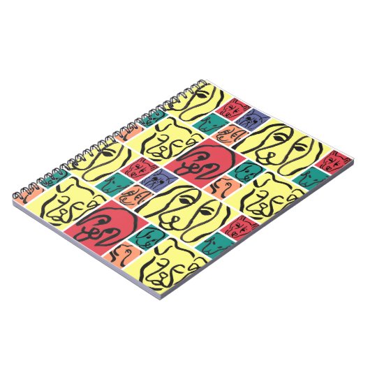 Carnet Minimal Dogs Line Art Collage (Côté gauche)