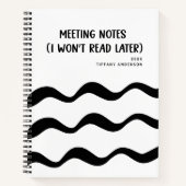 Carnet Minimal Funny Coworker Meetings Office Name Year (Devant)