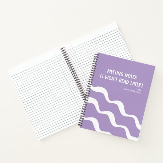 Carnet Minimal Funny Coworker Meetings Office Name Year (Intérieur)