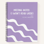 Carnet Minimal Funny Coworker Meetings Office Name Year (Devant)
