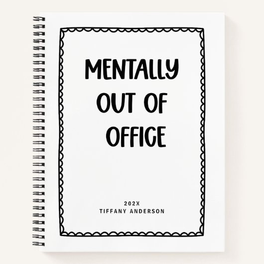 Carnet Minimal Funny Coworker Office Name Year (Devant)