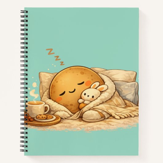 Carnet Minimal Napping Potato Soft Brown Line Art (Devant)