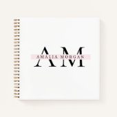 Carnet "Minimal Pastel Rose Initial & Nom Personnalisé (Devant)