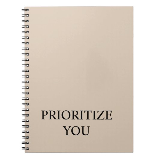 Carnet Minimal Prioriser Vous Citation Beige (Devant)