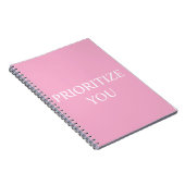 Carnet Minimal Prioriser Vous Citation Rose Poussiéreuse  (Côté Droit)