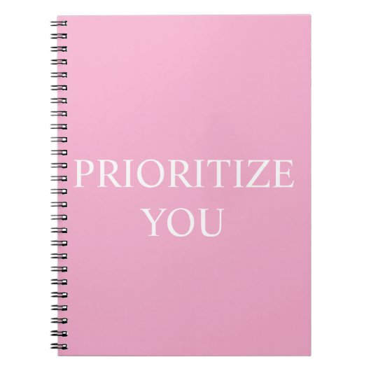 Carnet Minimal Prioriser Vous Citation Rose Poussiéreuse  (Devant)