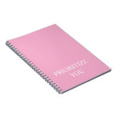 Carnet Minimal Prioriser Vous Citation Rose Poussiéreuse (Côté Droit)