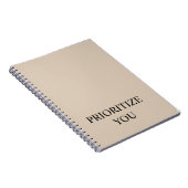 Carnet Minimal Prioritize You Quote Beige (Côté Droit)