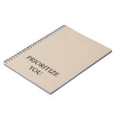 Carnet Minimal Prioritize You Quote Beige (Côté gauche)