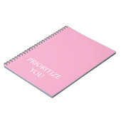 Carnet Minimal Prioritize You Quote Dusty Rose Pink (Côté gauche)