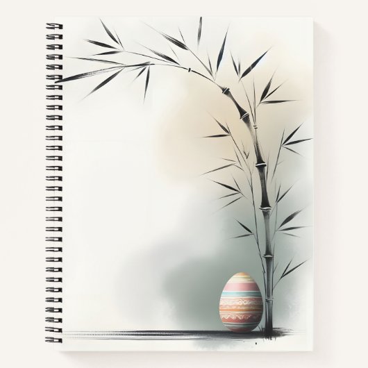 Carnet Minimal Zen Spring Bamboo Easter Egg (Devant)