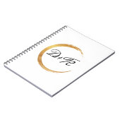 Carnet Minimalisme Noir Blanc Or Initiales Monogramme Nom (Côté gauche)