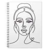 Carnet Minimalist Abstract Woman Face Line Art Notebook (Devant)
