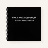 Carnet Minimalist Black Monogram Name Design (Devant)