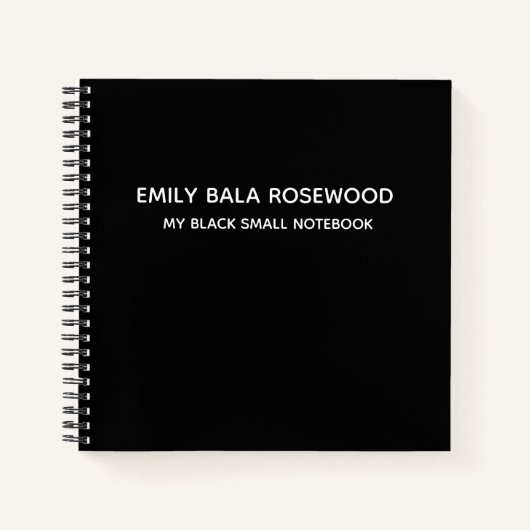 Carnet Minimalist Black Monogram Name Design (Devant)