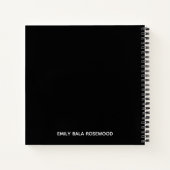 Carnet Minimalist Black Monogram Name Design (Dos)