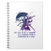 Carnet Minimalist Blue Ink Samurai Warrior Spiral (Devant)