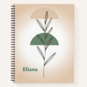 Carnet Minimalist Boho Botanical Leaves Personalized  (Devant)