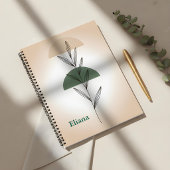 Carnet Minimalist Boho Botanical Leaves Personalized 