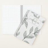 Carnet Minimalist Botanical Sketch, Custom Monogram Pet (À l'intérieur)