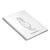 Carnet Minimalist Cat Line Art Personalized Name Notebook (Côté Droit)