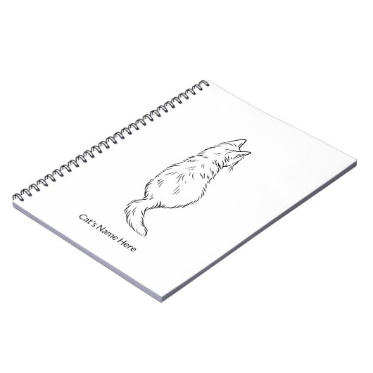 Carnet Minimalist Cat Line Art Personalized Name Notebook (Côté gauche)