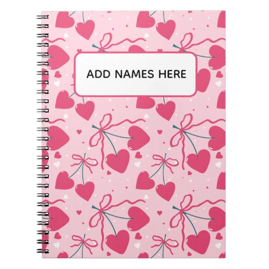 Carnet Minimalist Cherry Heart Notebook | Cute Retro Repe (Devant)