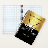 Carnet Minimalist Custom Elegant Golf Monogram Notebook (À l'intérieur)